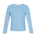 thumbnail image 5 of Bovxnpu Girls Long Sleeve T Shirts Pullover Undershirts Ribbed Cuffed Long Sleeve Crew Neck Older Kids Undershirt Tees, 5 of 8