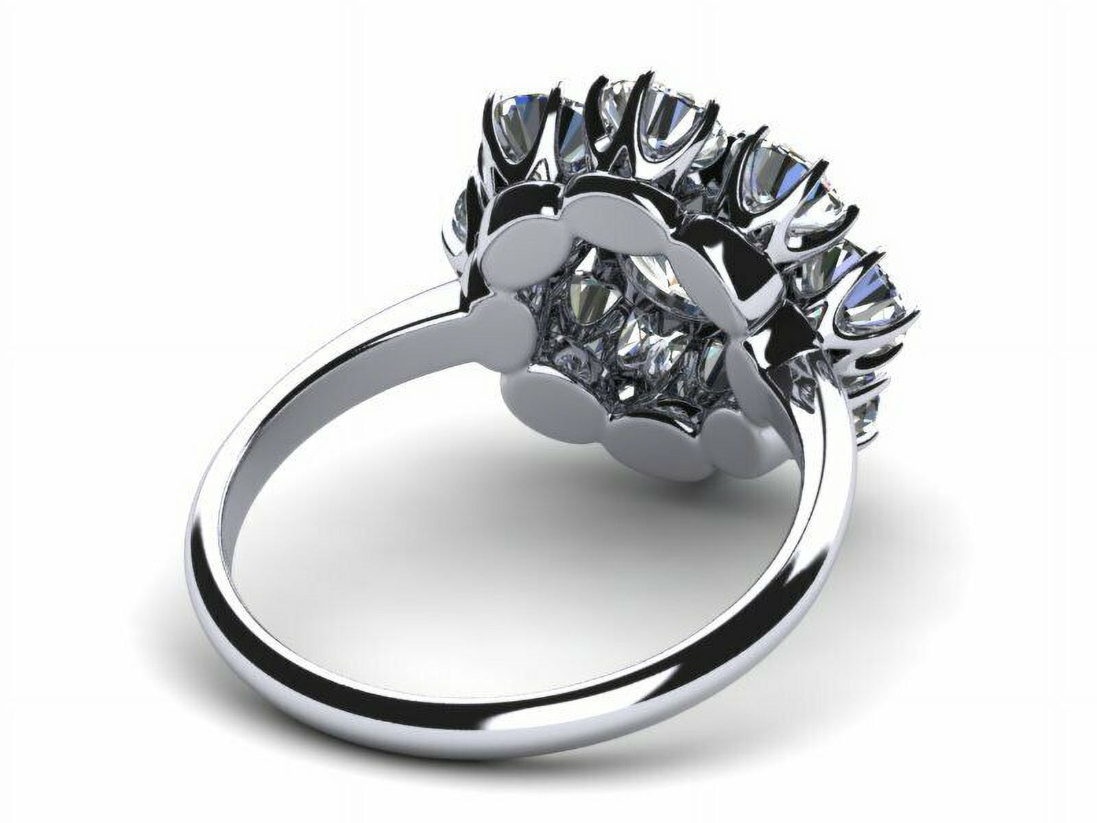 HeartsAndYou 2ct Round Cut Moissanite Floral Flower Engagement Ring for Women 18k White Gold over Silver