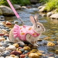 thumbnail image 7 of Tuvgenk Small Pet Harness and Leash Set Vest Style Breathable Mesh Rabbit Chest Strap for Guinea Pig Outdoor Walk S Pink, 7 of 7