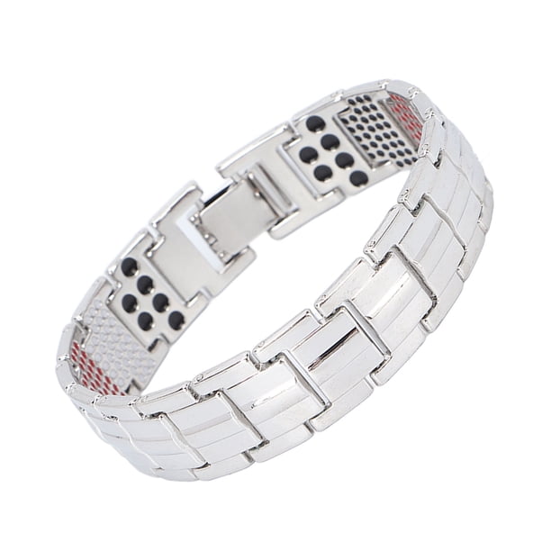 Pulsera De Terapia Magnética, Pulsera Magnética De Acero De Titanio Que Reduce Los Imanes Múltiples Electrostáticos Que Mejoran El Sue?o Ajustable Para El Uso Diario ANGGREK Beleza, Cuidado e Higiene