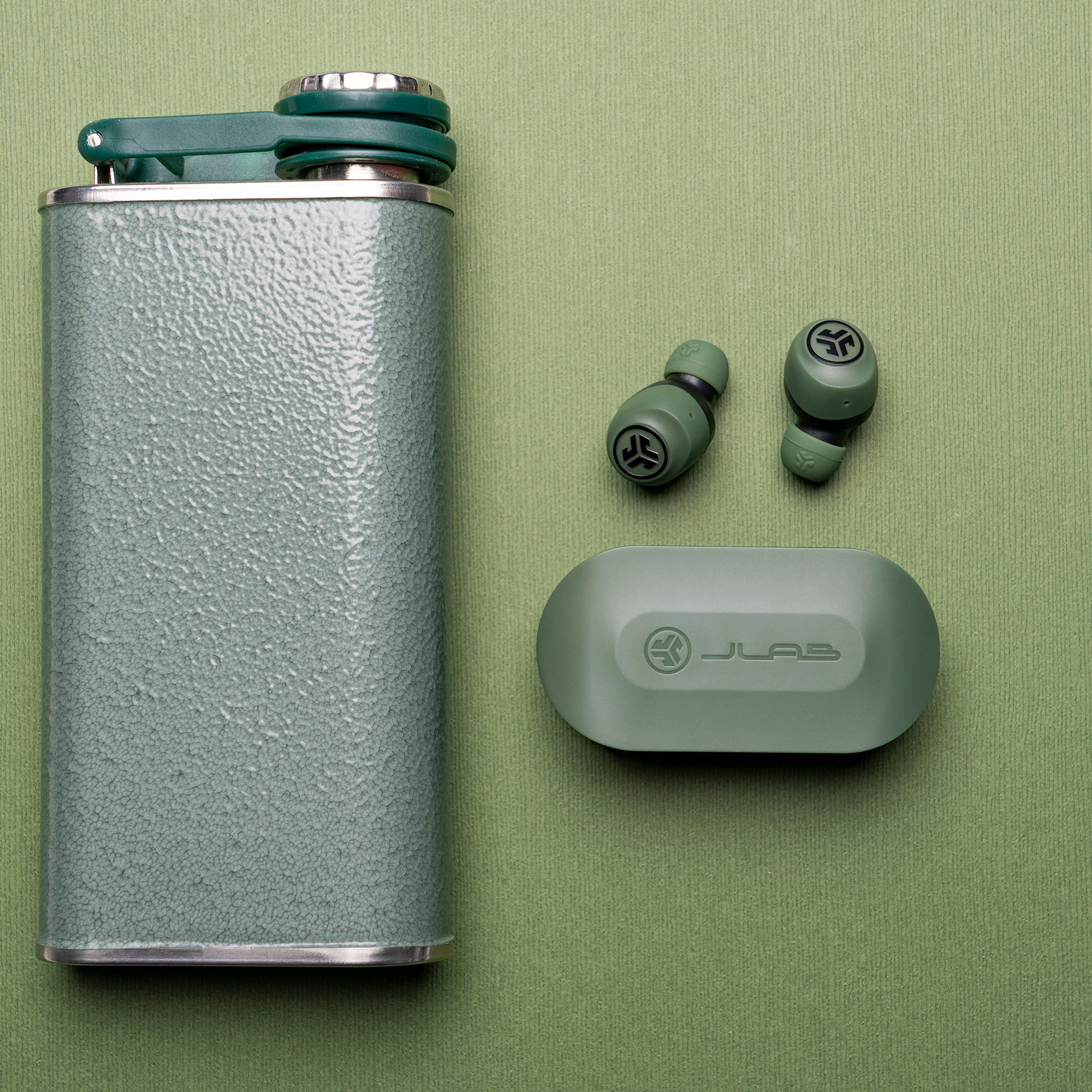 JLab Audio Go Air True Wireless Earbuds + Charging Case, Army Green, Dual Connect, IP44 Sweat Resistance, Bluetooth 5.0 Connection, 3 EQ Sound Settings: JLab Signature, Balanced, Bass Boost - image 3 of 7
