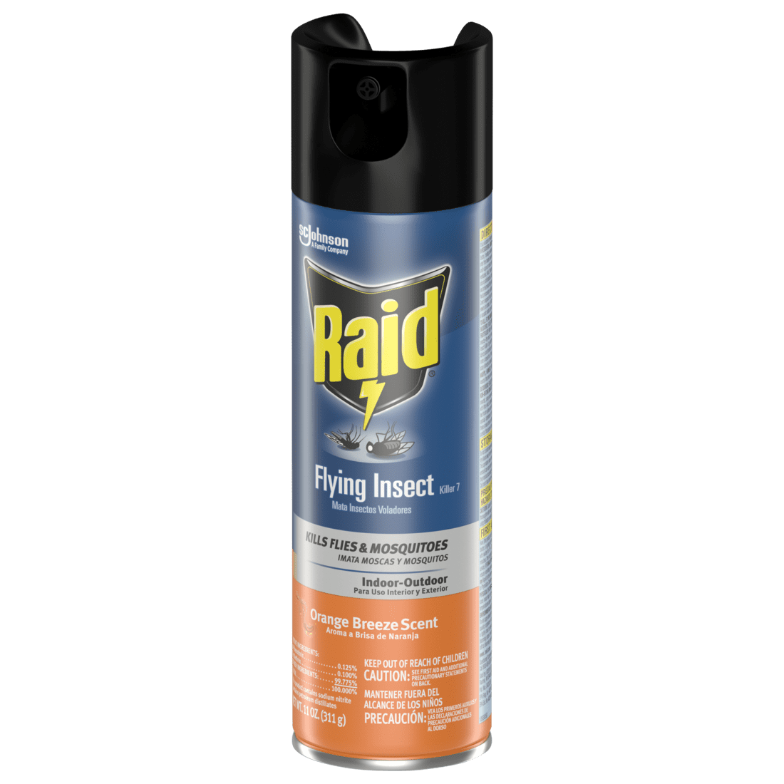 Raid Flying Insect Killer 11oz with Orange Breeze Scent Indoor Outdoor Use