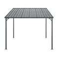 thumbnail image 3 of 10' x 10' Outdoor Pergola for Patio, Wall-Mounted Lean-To Pergola with Galvanized Steel Roof, Heavy-Duty Metal Pergola Shelter for BBQ, Backyard & Family Gatherings, Black, 3 of 8