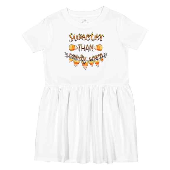 Inktastic Sweeter Than Candy Corn Halloween Girls Toddler Dress