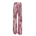 thumbnail image 4 of safuny Women's Wide Leg Sweatpants Jogger Pants Summer Clearance Tie Dye Print Breathable Clothing Relaxed Mid Rise Fashion Trousers Leisure Comfy Wine XXL, 4 of 5