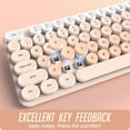 thumbnail image 3 of Teetheory Wireless Keyboard and Mouse Combo, Retro Keyboard with Round Keycaps, 2.4GHz Full-Sized Typewriter Keyboard, Cute Wireless Mouse for PC/Laptop/Mac/Windows XP/7/8/10 (Milk Tea-Colorful), 3 of 7