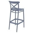 thumbnail image 2 of Luxury Commercial Living 41.75" Gray Solid X Accented Outdoor Patio Bar Stool, 2 of 6