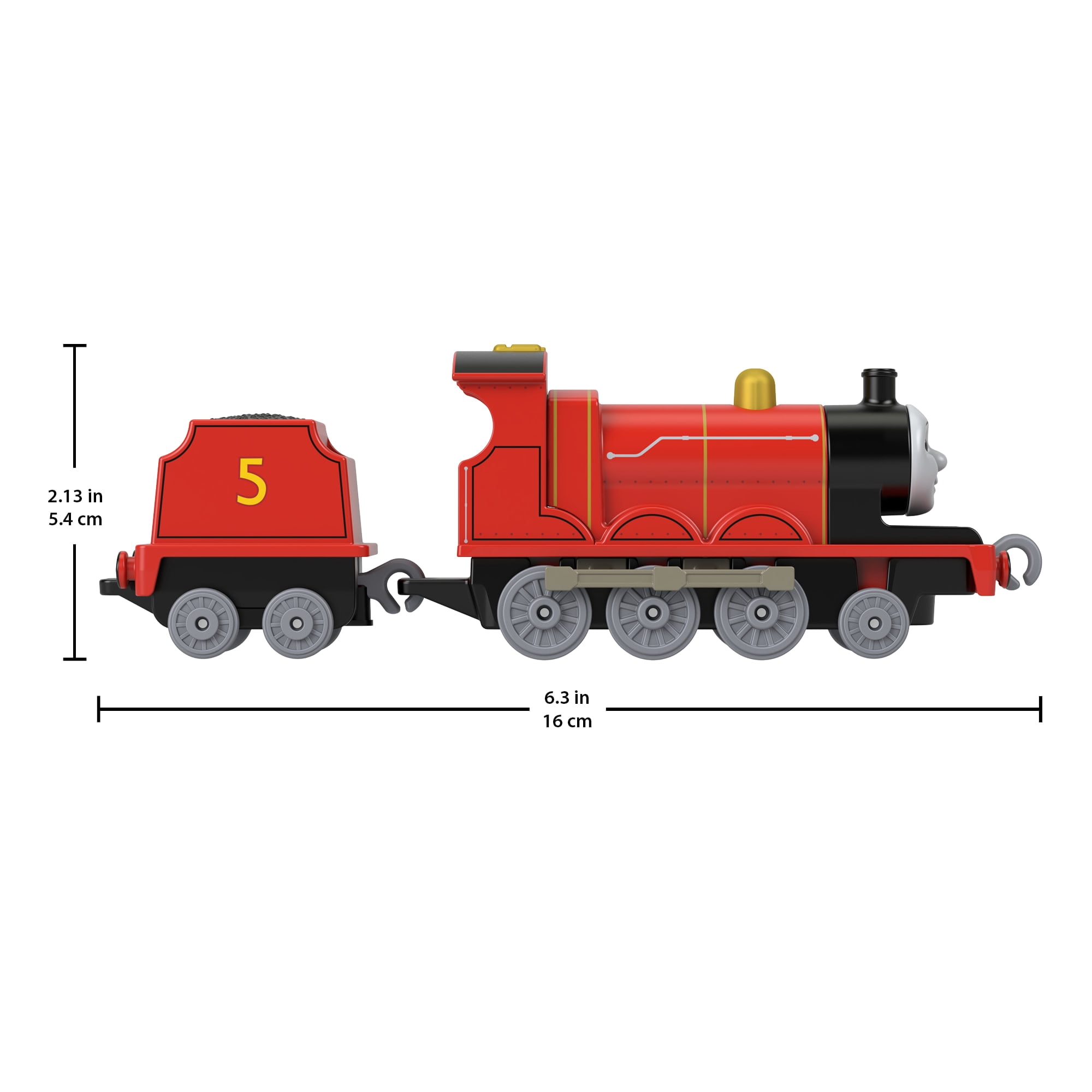 Thomas & Friends by Fisher-Price Large Die-Cast James Engine, Push-Along Toy Train & Cargo Car