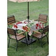 thumbnail image 3 of Outdoor Tablecloth with Umbrella Hole and Zipper, Grey Red Christmas Square Table Cloth 54x54 Inch Waterproof Tablecloth, Snowman Xmas Tree Ball Gifts Winter Picnic Table Cover for Patio Camping, 3 of 7