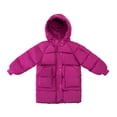 thumbnail image 2 of Zpanxa Girls Mid Length Hooded Down Coat 3-10 Years Thickened Warm Winter Parka Solid Color Puffer Jacket for Snowy Weather, 2 of 7
