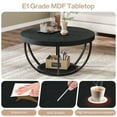 thumbnail image 2 of Tribesigns 32 Inches Round Coffee Table, Modern 2-Tier Center Table with Storage Open Shelves, Wooden Circle Coffee Table Sofa Side Table with Metal Legs, Wooden Grain and Black, 2 of 10