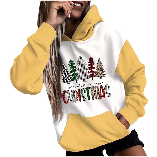 Sudadera Con Capucha Navideña Para Hombres Y Mujeres, Tops Estampados Para Parejas, Suéter A Juego de Colores, Top de Manga Larga Odeerbi ODB196682