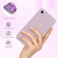 thumbnail image 2 of for iPhone XR Case for Girls Women Silky Soft Protective Shockproof Silicone Phone Case with Cute Gold Heart Pattern Design Pueple Cover, 2 of 13