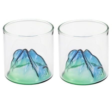 

2Pcs Whiskey Glasses Mountain Shaped Glasses Household Glass Cups Fashionable Water Cups