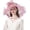 Pink, variant on Women Sun Hat with Mesh Flower Decoration Wide Brim Hat Occasion Event Organza Fancy Church Dress Hat
