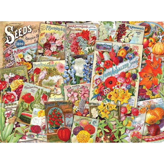 Roseart - Colección Smithsonian Archives - Paquetes de semillas vintage - Rompecabezas de 1000 piezas para adultos
