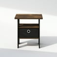 thumbnail image 4 of Furinno Tidur Bedside Table Nightstand with Bin Drawer, Amber Pine/Black, 4 of 6