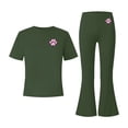 thumbnail image 4 of Mooqilaa Girls Outfit Sets Short Sleeve, 2 Piece Summer School Girls Clothing Sets Army Green Size 5-6 T, 4 of 5