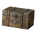 thumbnail image 3 of Caja de almacenamiento vintage, caja rústica para baratijas, caja de recuerdos, cofre del tesoro de madera para sin cerradura de combinación, 3 of 9