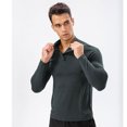 thumbnail image 1 of pstuiky Camisas para hombre de manga larga, Sudadera deportiva de manga larga para hombre, con capucha, ajustada, con media cremallera y secado rápido para entrenamiento y running l, 1 of 9