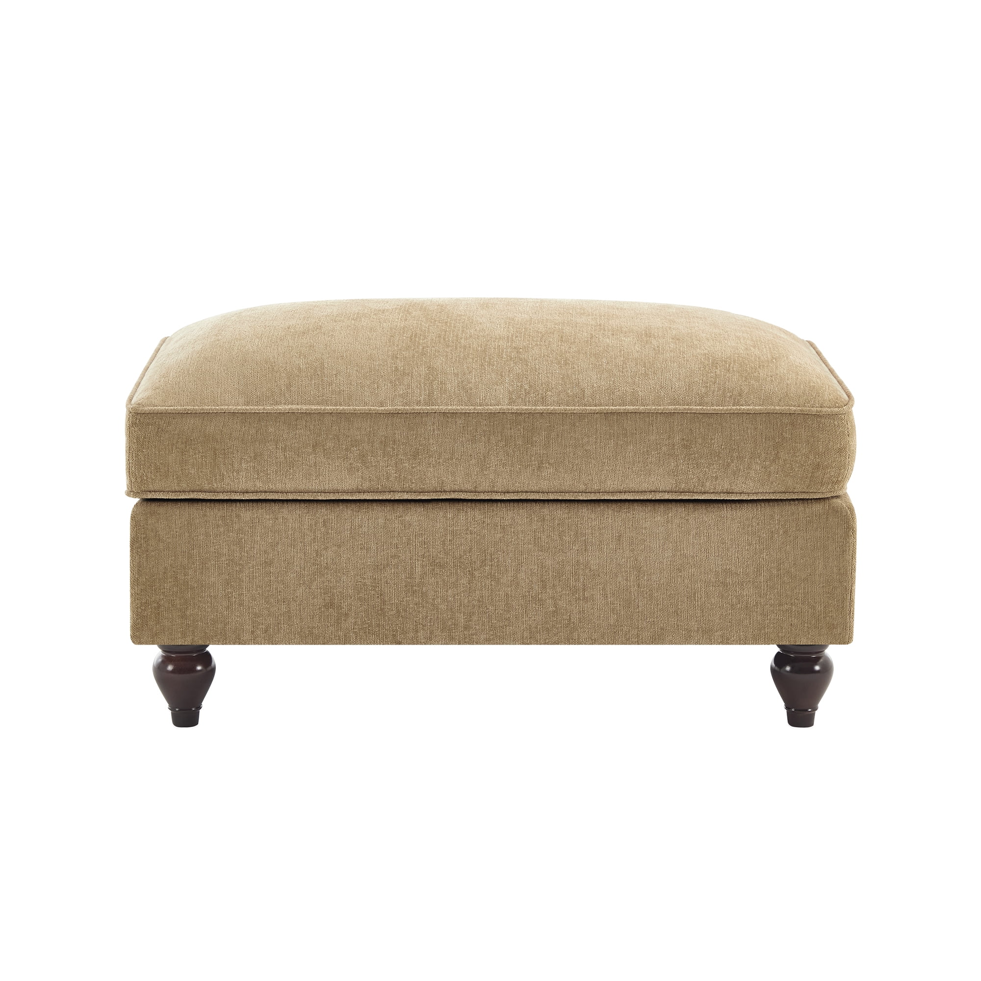 LiviNest Ottoman for Small Space: 4-in-1 Footstool & Seat - 2 Styles with Detachable Skirt - Light Coffee Chenille Fabric for Apartment Living Room & Bedroom