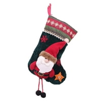 Christmas Stocking Charm Gift Stocking 12 inch Cozy Santa Snowman Reindeer Printed Classic Knit Christmas Stocking Personalized Xmas Hanging Decoration Home Farmhouse Fireplace Christmas Decor