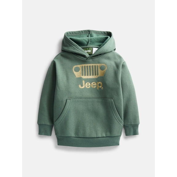 Jeep Boys' Front Back Graphic Fleece Hoodie with Long Sleeves, Size 4-18
