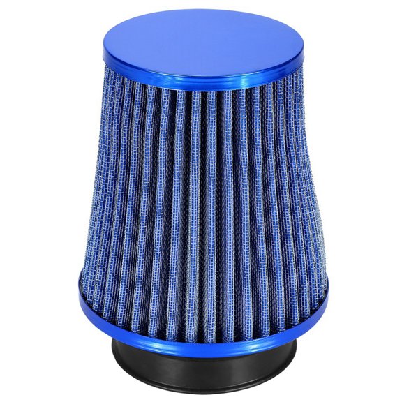 Kit de inducción de admisión de filtro de aire frío de alto flujo para automóvil, malla cónica de alta potencia azul