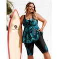 thumbnail image 4 of Traje de baño Tankini Hanna Nikole Green Leaves 20 para mujer de talla grande, 4 of 6