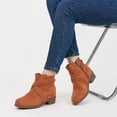 thumbnail image 6 of Ecetana Women's Ankle Boots Chunky Heel Round Toe Casuals Short Booties with Side Zipper, 6 of 7