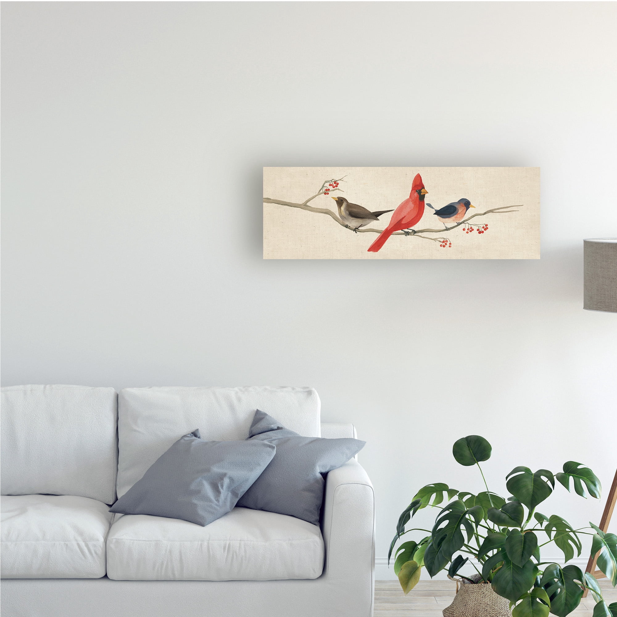 Trademark Fine Art 'Festive Birds Panel II Linen' Canvas Art by Danhui Nai