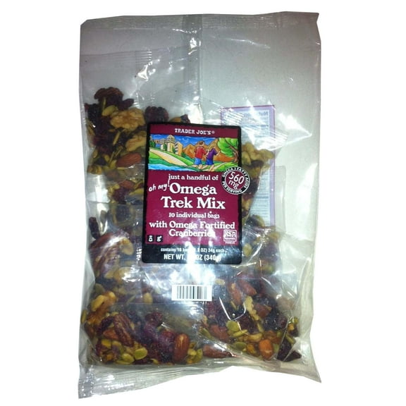 Pack of 1 Trader Joe's Just a Handful Omega Trek Mix - Healthy Snack, 12 oz