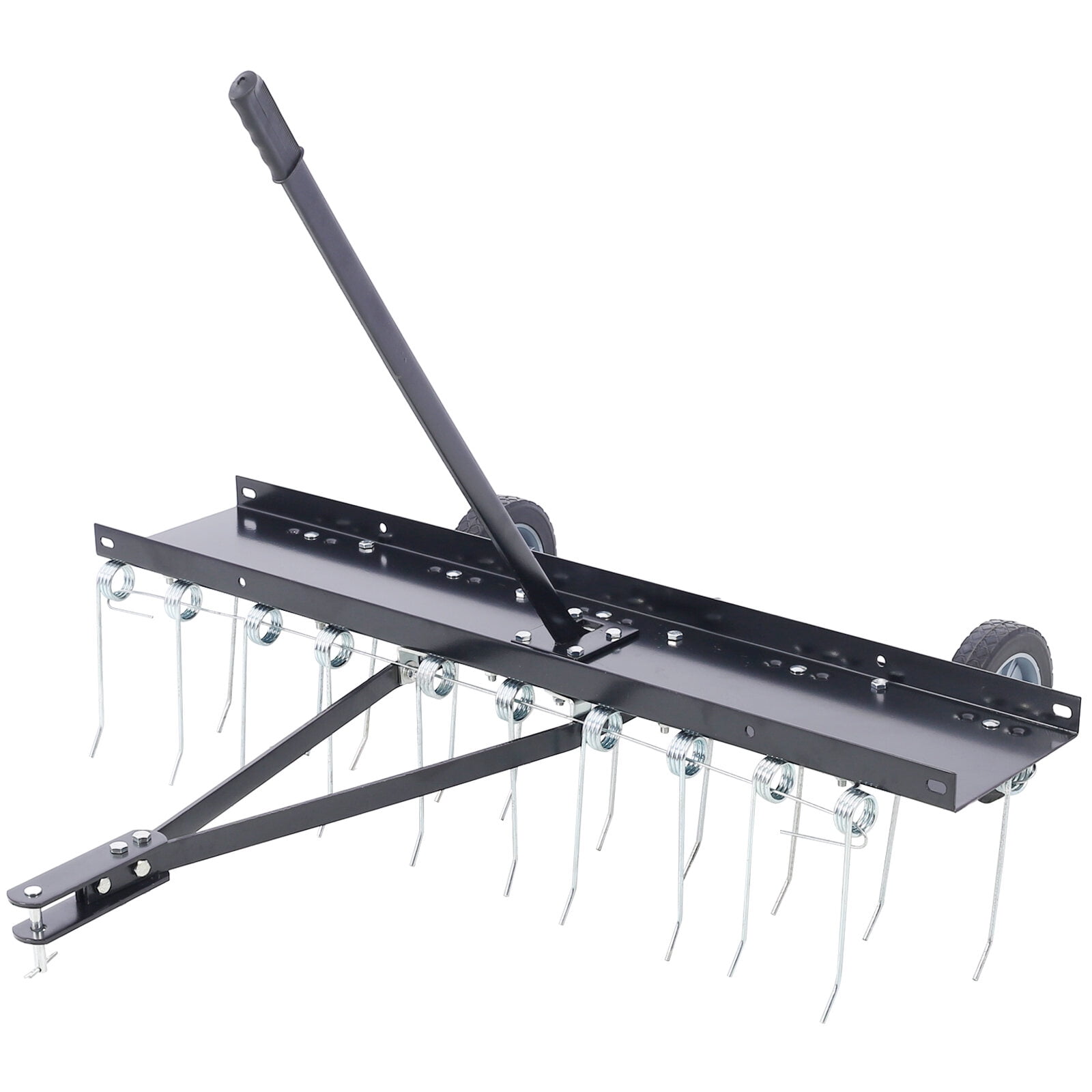 40-Inch Lawn Sweeper Tow Behind Dethatcher, Landscape Rake, Lawn Tractor Rake, Tine Tow Dethatcher Pull Behind Mower, Riding Lawn Mower Attachments for Outdoor Yard Tools Lawn Care,