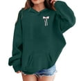 thumbnail image 4 of WOYY Girls Preppy Hoodies Cute Bow Graphic Loose Hooded Pullover Sweatshirts, Sizes 3-12, 4 of 5