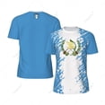 thumbnail image 2 of Exclusive design Guatemala Flag Grain 3D Printed Men For Running Bike Soccer Tennis Fitness Sports tshirt Mesh Short T-shirt, 2 of 9