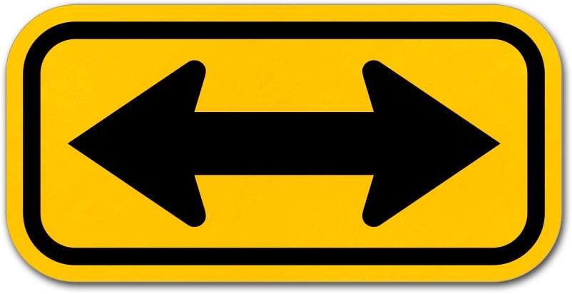 Traffic & Warehouse Signs - Black/Yellow Double Arrow Sign I6 12 x 8