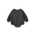 thumbnail image 1 of Faithtur Bébé Filles Garçons Romper Couleur Unie Manches Longues Col Rond Combinaisons Automne Hiver Casual Bodys, 1 of 8