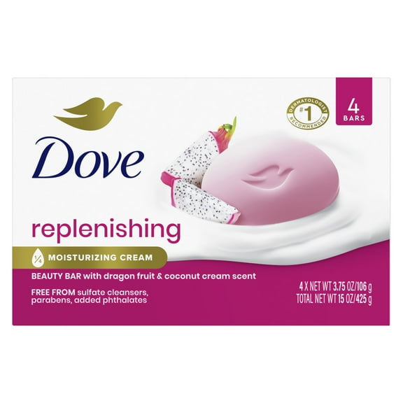 Dove Beauty Bar Women's Bath Soap Dragonfruit, 3.75 oz 4 Bars