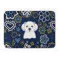 thumbnail image 1 of Carolines Treasures BB5059RUG Blue Flowers Maltese Machine Washable Memory Foam Mat, 1 of 4