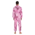 thumbnail image 5 of 1 Piece Adult Onesie Pajamas Cozy & Loose-Fit Sleepsuit Loungewear with Pockets Pink Butterfly Pattern Medium, 5 of 7
