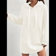 thumbnail image 2 of Suéter Deportivo Informal de Larga con Cordón y Cuello de Gofre para Mujer, Holgado, con Capucha y Bolsillos L, 2 of 3