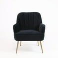 thumbnail image 4 of Kselythan Velvet Accent Chair, Upholstered Modern Single Sofa Side Chair,Living Room Armchair with Golden Metal Legs for Bedroom Living Reading Room Office, 4 of 9