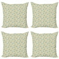 thumbnail image 1 of Ambesonne Botanical Throw Pillow Cover 4 Pack, Herbs Flourishing Flowers, 20", Ivory Seafoam, 1 of 2
