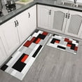 thumbnail image 3 of 2 Piece Light Grey Geometric` Rug Kitchen Rug Set, Decor Kitchen Rugs, Absorbent Non-Slip Washable Floor Mats, Home Indoor Runner Rugs 17"x47"+17"x30", 3 of 7
