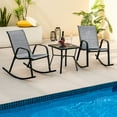 thumbnail image 4 of Gymax 4pcs Patio Rocking Chair Heavy-Duty Metal Rocker Outdoor Anti-Slip Gray, 4 of 10