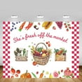 thumbnail image 4 of She is Fresh Off The Market Backdrop, Fruit Bridal Shower Banner, Market Farmers Bachelorette Party Decorations, Engagement Party Decorations, 4 of 5