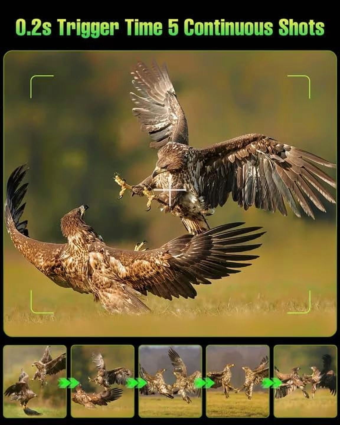 FKPCAM 4K 64MP Game Camera with 1.6W Solar Panel & Built-in Display - Hunting Camera with Night Vision, Waterproof Wildlife Trail Camera