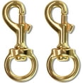 thumbnail image 1 of Anley Flag Accessory - 1 Pair Brass Swivel Snap Hook - Heavy Duty Flag Pole Halyard Rope Attachment Clip - For Tough Weather Conditions - 3.3 Inch - Two Hook Per Pack, 1 of 7