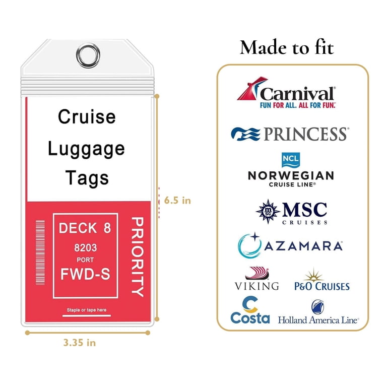 ComfiTime Cruise Luggage Tag Holders, 12-Pack Waterproof Clear photo 2