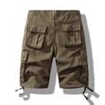 thumbnail image 3 of Brnmxoke Men's 5 inch Inseam Shorts Pull-On Classic-Fit Comfort Stretch Joggers Drawstring Elastic Waist Cargo Short Loose Fit Lightweight Work Shorts with Pocket, 3 of 3